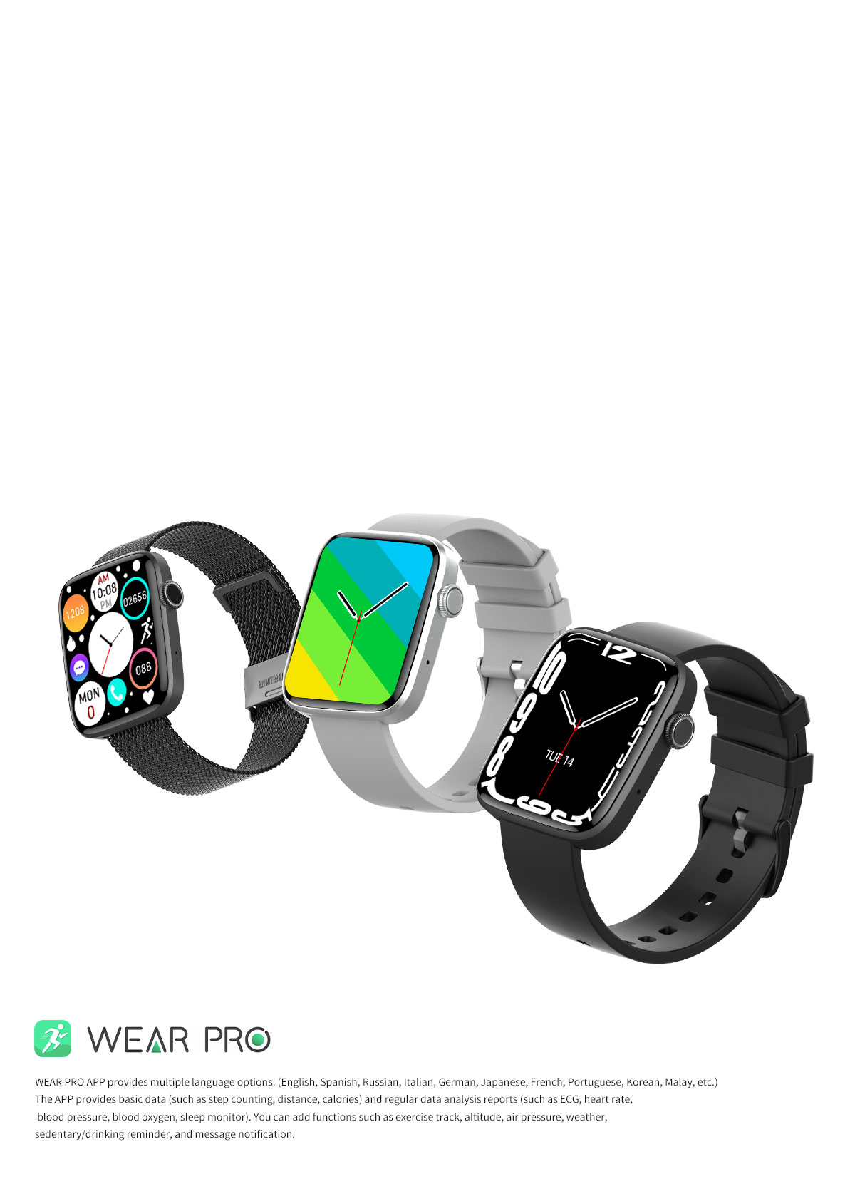 Smartwatch Wear Pro DT1 GPS NFC Ip68 Android iOS
